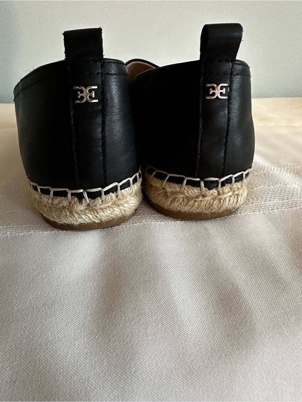 Sam Edelman Black Leather Espadrille Slip-Ons (Women) - Picture 2 of 4